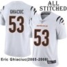 White Embroidered Eric Ghiaciuc Cincinnati Bengals #53 Stitched Jersey