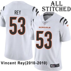 White Embroidered Vincent Rey Cincinnati Bengals #53 Stitched Jersey