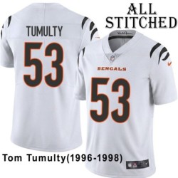 White Embroidered Tom Tumulty Cincinnati Bengals #53 Stitched Jersey