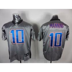 [Rbk,Gray-Shadow]Eli Manning Football Jersey -NY-G #10 Gray Jersey
