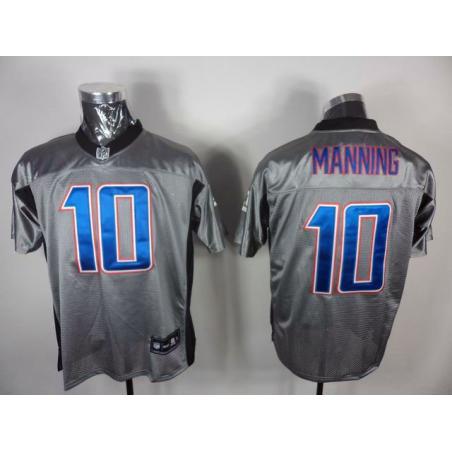 [Rbk,Gray-Shadow]Eli Manning Football Jersey -NY-G #10 Gray Jersey