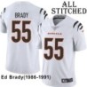 White Embroidered Ed Brady Cincinnati Bengals #55 Stitched Jersey