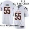 White Embroidered Randy Kirk Cincinnati Bengals #55 Stitched Jersey