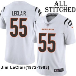 White Embroidered Jim LeClair Cincinnati Bengals #55 Stitched Jersey