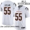 White Embroidered Jim LeClair Cincinnati Bengals #55 Stitched Jersey