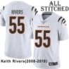 White Embroidered Keith Rivers Cincinnati Bengals #55 Stitched Jersey