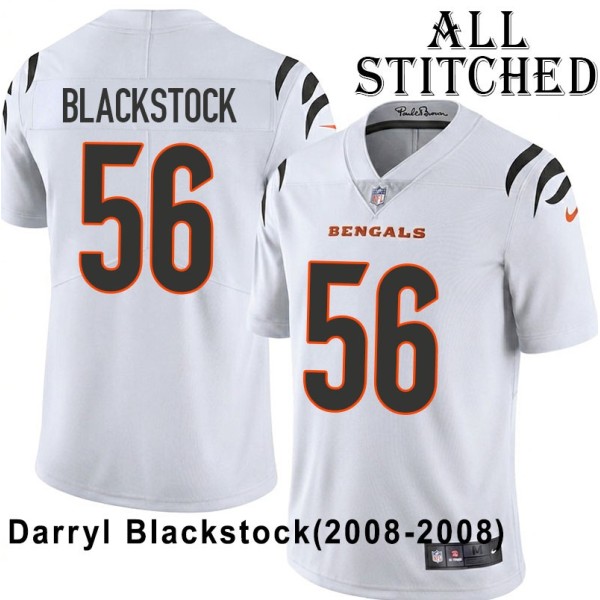 White Embroidered Darryl Blackstock Cincinnati Bengals #56 Stitched Jersey