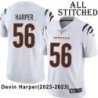 White Embroidered Devin Harper Cincinnati Bengals #56 Stitched Jersey