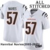 White Embroidered Hannibal Navies Cincinnati Bengals #57 Stitched Jersey