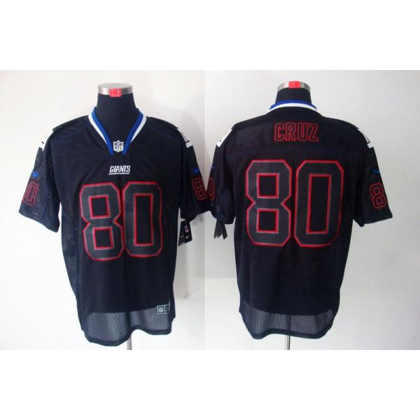 [NEW,Lights-Out]Victor Cruz Football Jersey -NY-G #80 Black Jersey