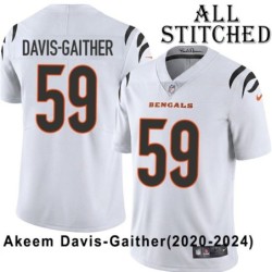 White Embroidered Akeem Davis-Gaither Cincinnati Bengals #59 Stitched Jersey