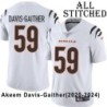 White Embroidered Akeem Davis-Gaither Cincinnati Bengals #59 Stitched Jersey