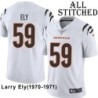 White Embroidered Larry Ely Cincinnati Bengals #59 Stitched Jersey