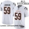 White Embroidered Landon Johnson Cincinnati Bengals #59 Stitched Jersey