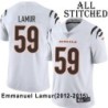 White Embroidered Emmanuel Lamur Cincinnati Bengals #59 Stitched Jersey
