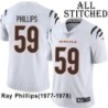 White Embroidered Ray Phillips Cincinnati Bengals #59 Stitched Jersey