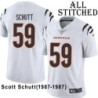 White Embroidered Scott Schutt Cincinnati Bengals #59 Stitched Jersey