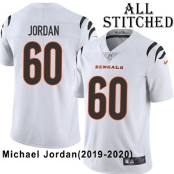 White Embroidered Michael Jordan Cincinnati Bengals #60 Stitched Jersey