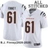 White Embroidered B.J. Finney Cincinnati Bengals #61 Stitched Jersey