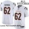 White Embroidered Lucas Patrick Cincinnati Bengals #62 Stitched Jersey