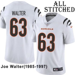 White Embroidered Joe Walter Cincinnati Bengals #63 Stitched Jersey