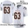 White Embroidered Christian Westerman Cincinnati Bengals #63 Stitched Jersey