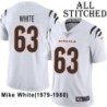 White Embroidered Mike White Cincinnati Bengals #63 Stitched Jersey