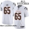 White Embroidered Matt Lee Cincinnati Bengals #65 Stitched Jersey