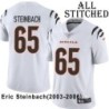 White Embroidered Eric Steinbach Cincinnati Bengals #65 Stitched Jersey