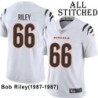 White Embroidered Bob Riley Cincinnati Bengals #66 Stitched Jersey