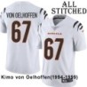 White Embroidered Kimo von Oelhoffen Cincinnati Bengals #67 Stitched Jersey