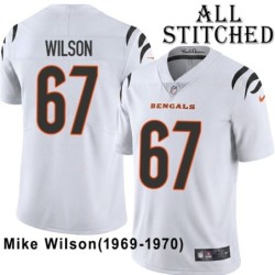 White Embroidered Mike Wilson Cincinnati Bengals #67 Stitched Jersey