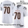 White Embroidered Ron Carpenter Cincinnati Bengals #70 Stitched Jersey