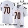 White Embroidered Andy Rice Cincinnati Bengals #70 Stitched Jersey