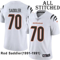 White Embroidered Rod Saddler Cincinnati Bengals #70 Stitched Jersey