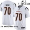 White Embroidered Jim Skow Cincinnati Bengals #70 Stitched Jersey