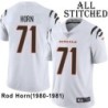 White Embroidered Rod Horn Cincinnati Bengals #71 Stitched Jersey