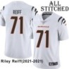 White Embroidered Riley Reiff Cincinnati Bengals #71 Stitched Jersey