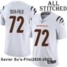 White Embroidered Xavier Su'a-Filo Cincinnati Bengals #72 Stitched Jersey