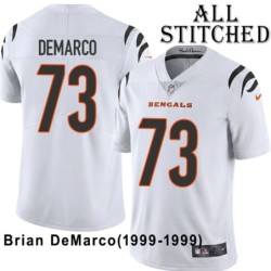White Embroidered Brian DeMarco Cincinnati Bengals #73 Stitched Jersey