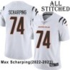 White Embroidered Max Scharping Cincinnati Bengals #74 Stitched Jersey