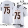 White Embroidered Anthony Brown Cincinnati Bengals #75 Stitched Jersey