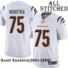 White Embroidered Scott Kooistra Cincinnati Bengals #75 Stitched Jersey