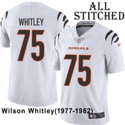White Embroidered Wilson Whitley Cincinnati Bengals #75 Stitched Jersey