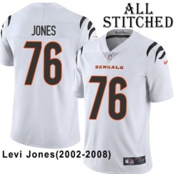 White Embroidered Levi Jones Cincinnati Bengals #76 Stitched Jersey