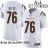 White Embroidered Brad Oates Cincinnati Bengals #76 Stitched Jersey