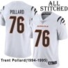White Embroidered Trent Pollard Cincinnati Bengals #76 Stitched Jersey