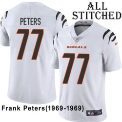 White Embroidered Frank Peters Cincinnati Bengals #77 Stitched Jersey