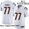 White Embroidered Mark Tigges Cincinnati Bengals #77 Stitched Jersey