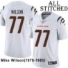 White Embroidered Mike Wilson Cincinnati Bengals #77 Stitched Jersey